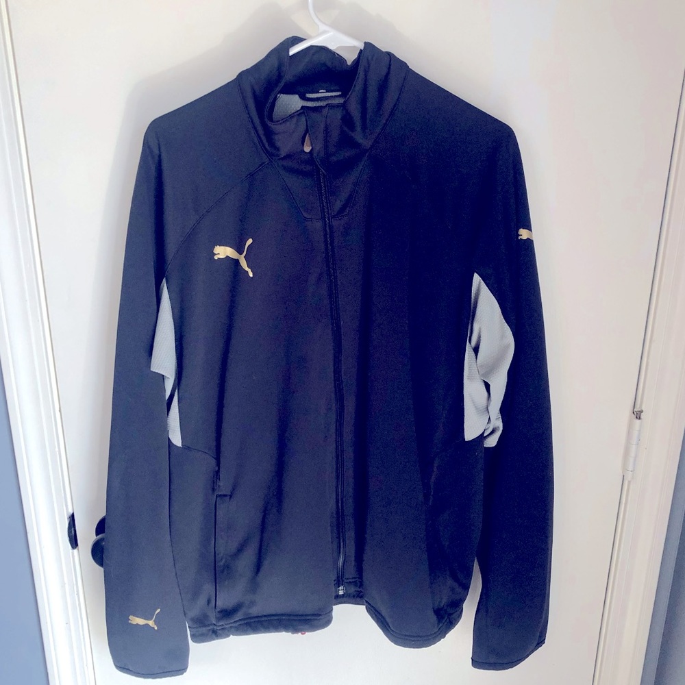Puma Gray Light Weight Full Zip Jacket - Size Large